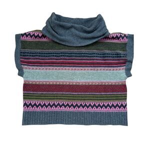 Dylan Turtleneck Sweater Vest Multicolor Boho Striped Womens size Medium
